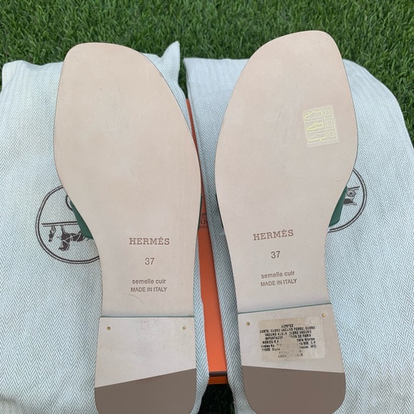 ❌SOLD❌ BNIB Hermes Oran Sandals Vert Lierre 37 - Picture 3 of 11